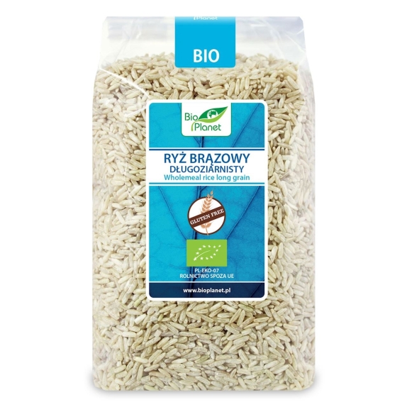 Ryż brązowy długoziarnisty bezglutenowy 1 kg BIO Bio Planet cena 3,32$