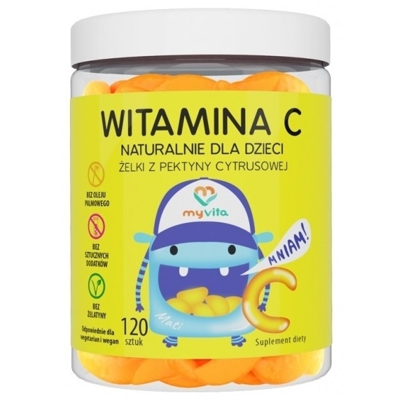 MyVita naturalne żelki dla dzieci witamina C 120 sztuk cena 10,77$
