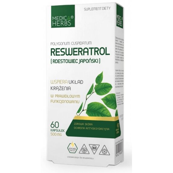 Medica Herbs resweratrol 500 mg 60 kapsułek cena 5,37$