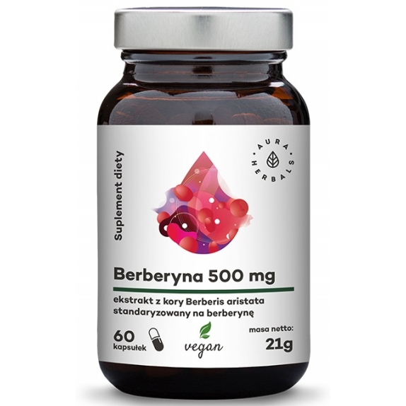 Berberyna 500 mg 60 vege kapsułek Aura Herbals cena 35,91zł