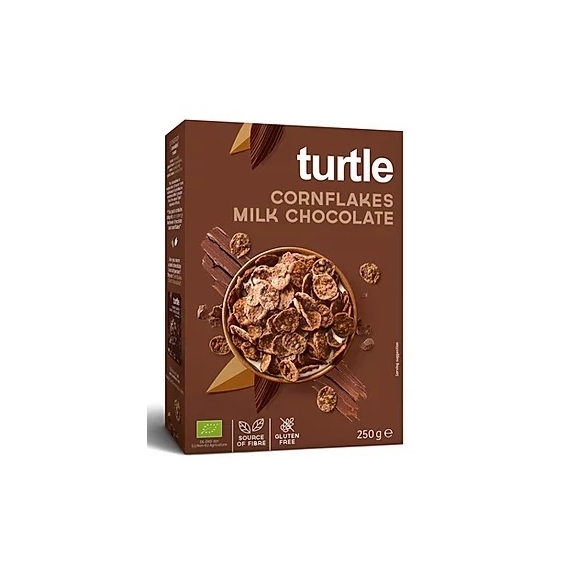 Płatki kukurydziane w polewie z mlecznej czekolady bezglutenowe 250 g BIO Turtle cena 28,15zł