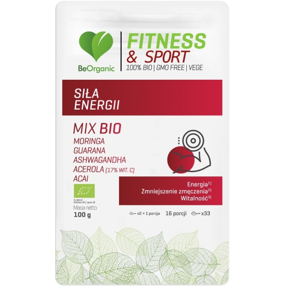 BeOrganic Fitness & Sport Siła Energii MIX Superfoods BIO w proszku 100 g Aliness cena 6,82$