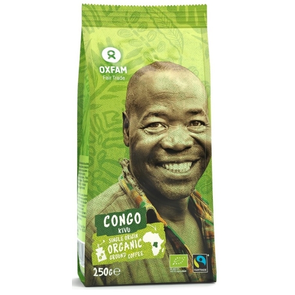 Kawa mielona Arabica 100% z okolic jeziora Kivu fair trade BIO 250 g Oxfam cena 9,72$