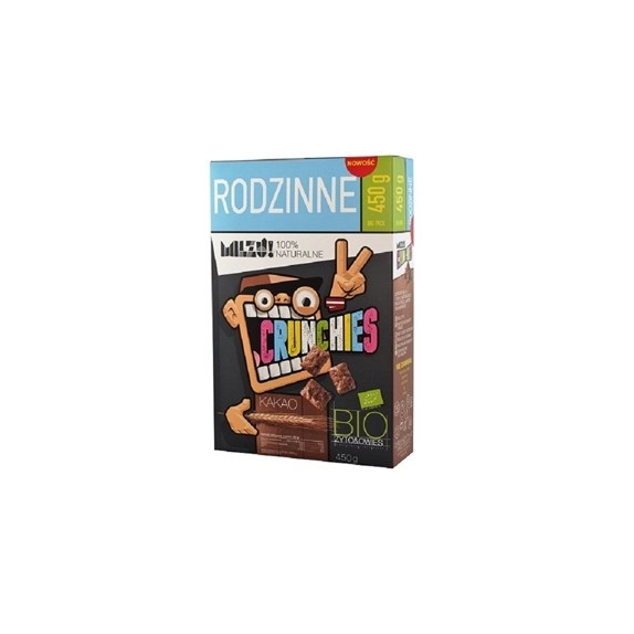 Crunchies żytnio-owsiane z kakao BIO 450 g Milzu cena 12,65zł