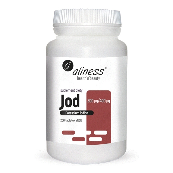 Aliness jod (jodek potasu) 200 µg / 400 µg 200 vege tabletek cena 8,07$