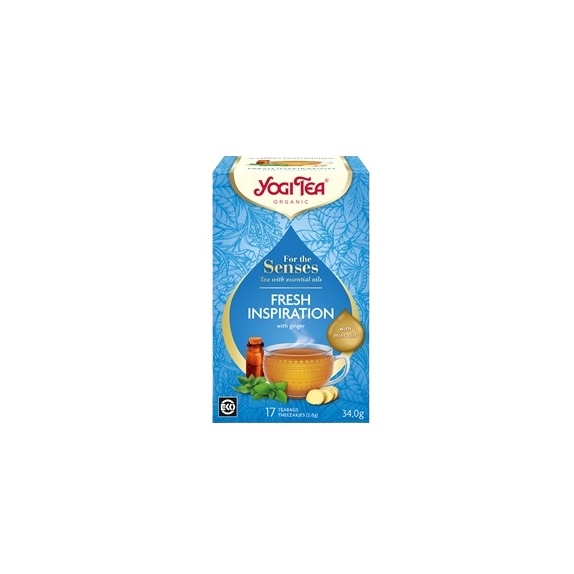 Herbata dla zmysłów inspirująca świeżość z olejkiem mięty 17 saszetek Yogi Tea PROMOCJA cena 2,97$