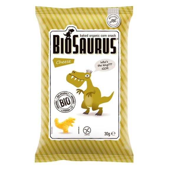 Chrupki kukurydziane serowe bezglutenowe BioSaurus 30g BIO McLloyd's cena 1,04$