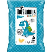 Chrupki kukurydziane sól morska bezglutenowe BioSaurus 4x15g BIO McLloyd's