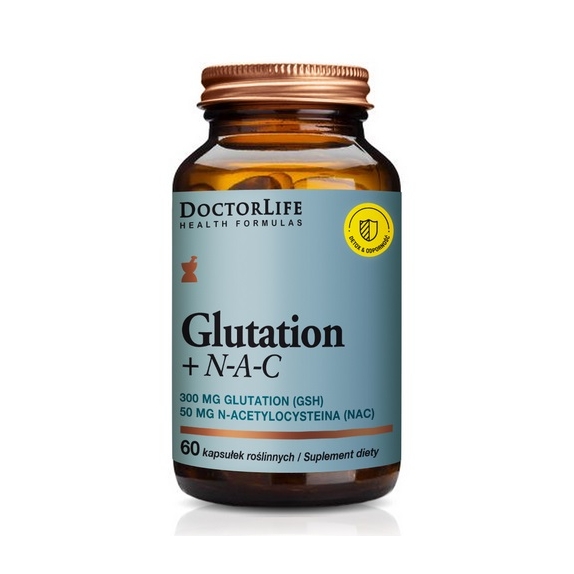 Glutation + NAC (N-Acetylo-Cysteina) 60 kapsułek DoctorLife cena €20,36
