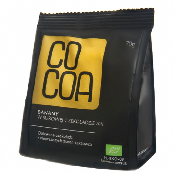 Cocoa banany w surowej czekoladzie 70 g BIO cena 2,98$