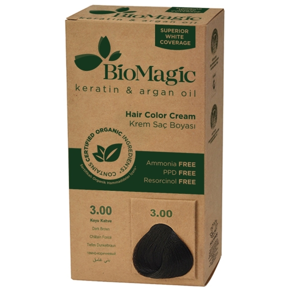 Biomagic Farba do włosów ciemny brąz (3.00) 250 g  cena €5,33
