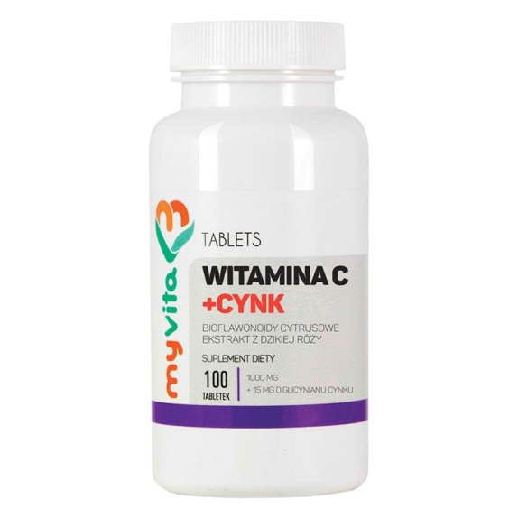 MyVita witamina C 1000 mg + cynk 100 tabletek cena 9,18$