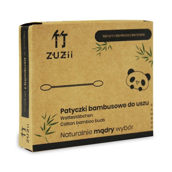 Patyczki higieniczne bambusowe z bawełną 100 sztuk Zuzii cena €1,04
