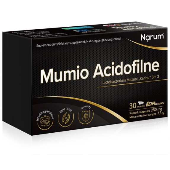 Narum Mumio Acidofilne 250 mg 30 kapsułek cena €15,60