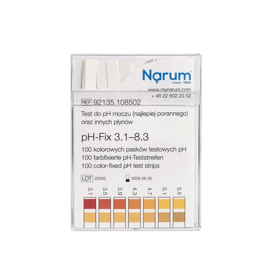 Narum Paski pH 3.1-8.3 do badania moczu 100 sztuk  cena €18,77