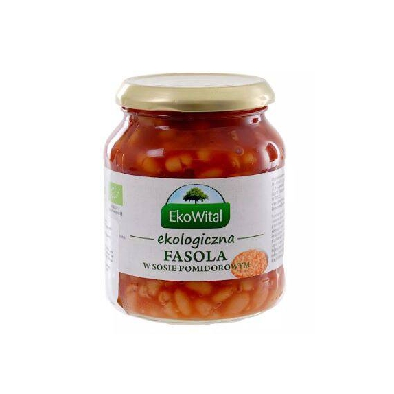 Fasola biała w sosie pomidorowym 360g BIO Ekowital cena €2,08
