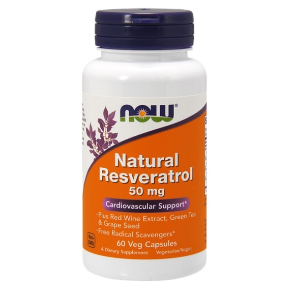 Now Foods  Natural Resveratrol 50 mg 60 kaps cena €14,24