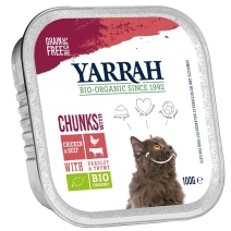 Kawałki kurczaka i wołowiny dla kota BIO 100 g Yarrah