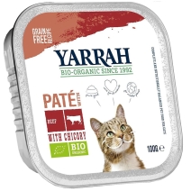 Pasztet dla kota z wołowiny i kurczaka z cykorią BIO 100 g Yarrah