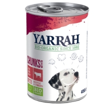 Karma dla psa dorosłego z wołowiną, pokrzywą i pomidorem BIO 405 g Yarrah