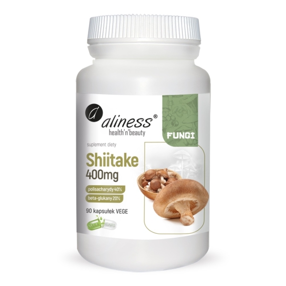 Aliness Shiitake ekstrakt 400 mg 90 kapsułek cena 17,52$