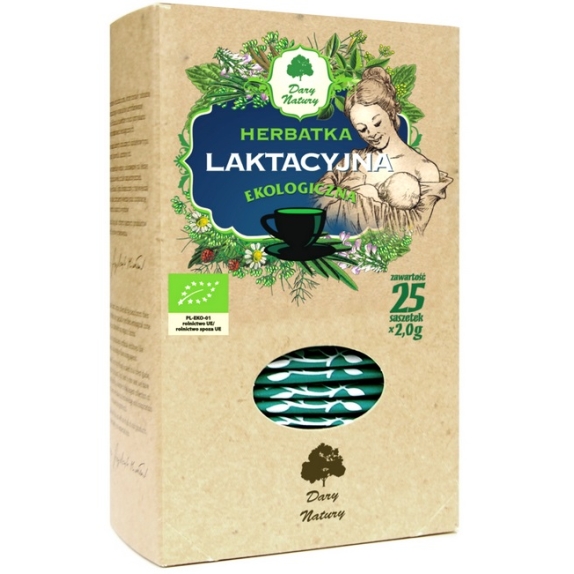 Herbatka laktacyjna BIO 25 saszetek Dary Natury cena 2,85$