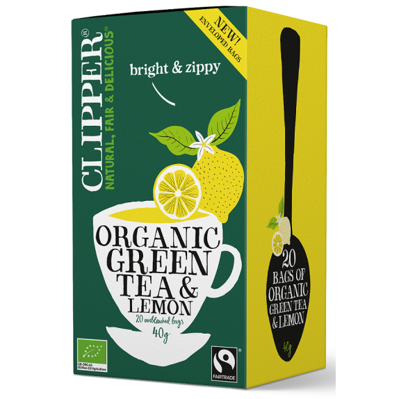 Herbata zielona z cytryną Fair Trade BIO (20 x 2 g) 40 g Clipper cena 3,44$