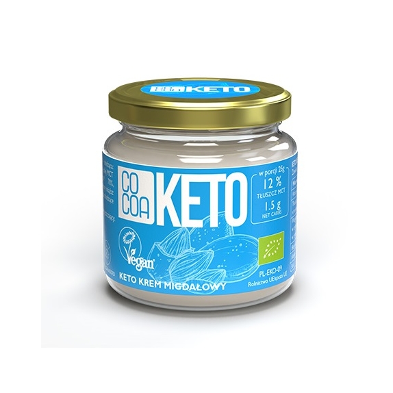 Krem migdałowy keto z olejem MCT bez dodatku cukru 200 g BIO Cocoa  cena 11,33$