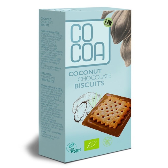 Cocoa Herbatniki z czekoladą kokosową BIO 95 g cena €3,09
