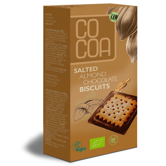 Cocoa Herbatniki z czekoladą migdałową z solą BIO 95 g cena €3,09