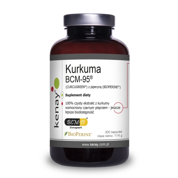 Kenay Kurkuma BCM-95® (CURCUGREEN®) z piperyną (BIOPERINE®) 300 kapsułek cena 289,90zł