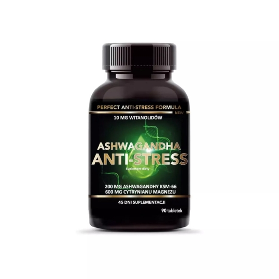 Intenson ashwagandha anti-stress łagodzi stress i ułatwia zasypianie 90 tabletek cena 15,11$