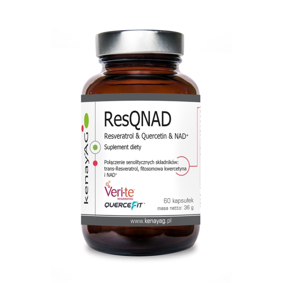 Kenay ResQNAD® Resveratrol & Quercetin & NAD+ (resweratrol, kwercetyna, NAD) 60 kapsułek cena 389,90zł