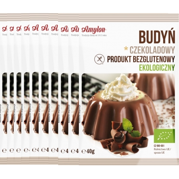 Budyń czekoladowy bezglutenowy 40 g x 10 sztuk BIO Amylon  cena 27,50zł