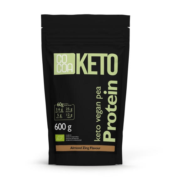 Białko z grochu z olejem MCT o smaku migdałowym Keto 600 g BIO Cocoa  cena 35,00$