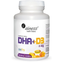 Aliness Omega DHA + D3 2000IU z alg 60 kapsułek
