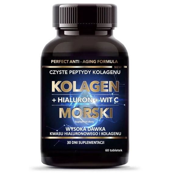 Intenson Kolagen morski + hialuron + witamina C 500 mg 60 tabletek cena €14,04