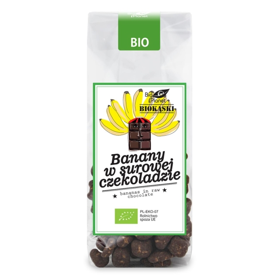 Banany w surowej czekoladzie BIO 100 g Bio Planet cena 3,50$