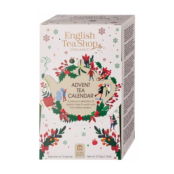 Kalendarz adwentowy z herbatkami Biały BIO 25 saszetek English Tea Shop cena 25,25zł