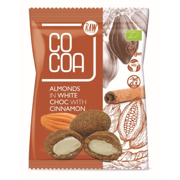 Migdały w białej polewie z cynamonem BIO 70 g Cocoa cena 13,39zł