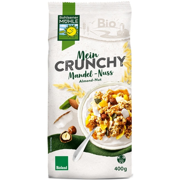 Crunchy orzechowe z prażonymi chipsami kokosowymi BIO 400 g Bohlsender Muehle cena €3,98
