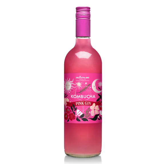 Kombucha Pink Gin 700 ml Delikatna (Zakwasownia) cena 30,35zł