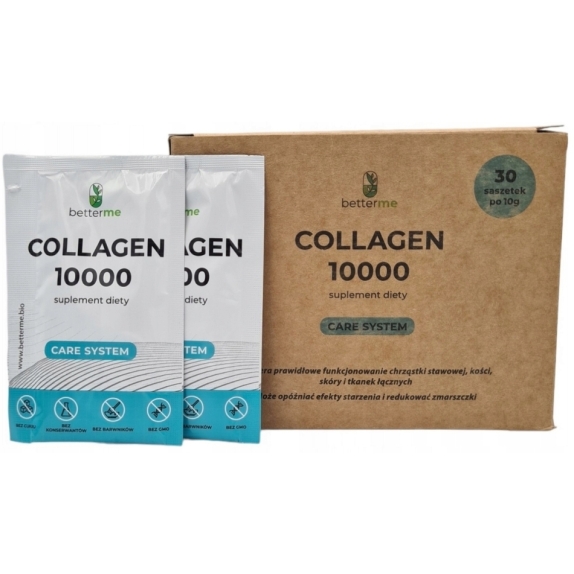 Betterme Collagen z kwasem hialuronowym i witaminą C 10000 mg 30 saszetek cena 37,53$