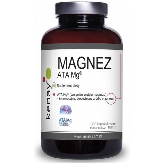 Kenay Magnez ATA Mg (taurynian acetylu magnezu) 300 kapsułek cena 187,00zł