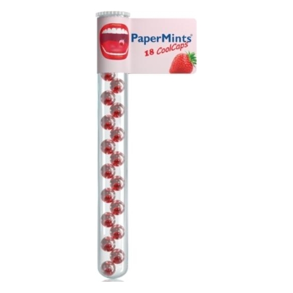 PaperMints Cool Caps kapsułki odświeżające oddech o smaku truskawkowym 18 kaspułek PROMOCJA! cena 9,90zł