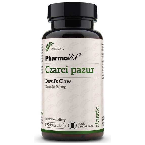 Pharmovit Czarci pazur Devil's Claw 250 mg 90 kapsułek PROMOCJA cena 7,92$