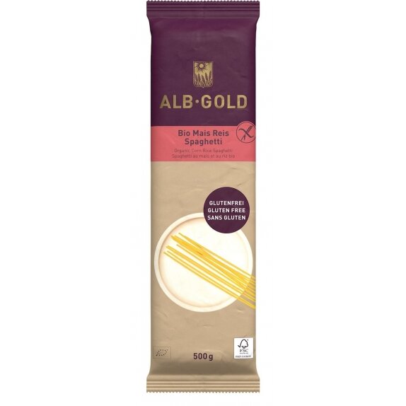 Makaron kukurydziano-ryżowy spaghetti 500 g BIO Alb-Gold  cena 12,75zł