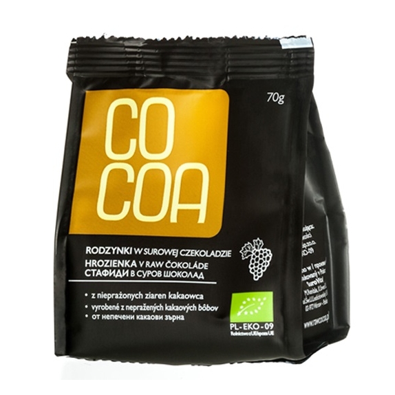 Cocoa rodzynki w surowej czekoladzie 70 g BIO cena 2,31$
