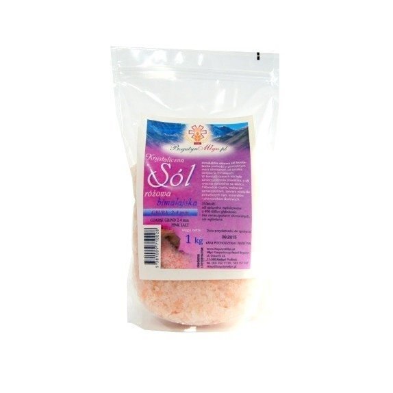 Sól różowa himalajska gruba 1 kg Bogutyn cena 8,55zł