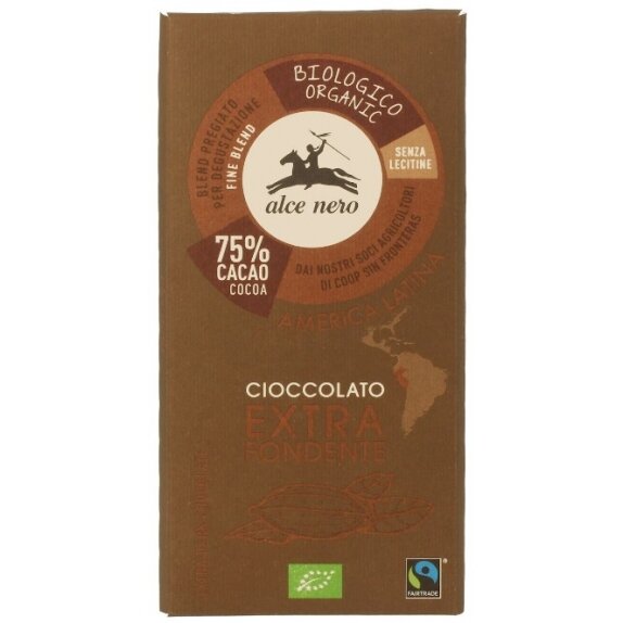 Czekolada gorzka 75% kakao 100 g BIO Alce Nero cena 14,95zł